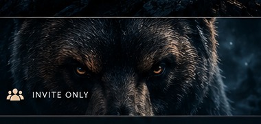 A bear's eyes catching the light in darkness